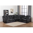 Donivi LED Faux Leather Reclining Sectional in Black