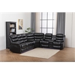 Donivi LED Faux Leather Reclining Sectional in Black