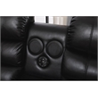 Donivi LED Faux Leather Reclining Sectional in Black