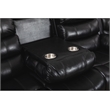 Donivi LED Faux Leather Reclining Sectional in Black