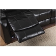 Donivi LED Faux Leather Reclining Sectional in Black