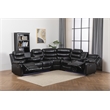 Donivi LED Faux Leather Reclining Sectional in Black
