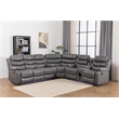 Donivi LED Faux Leather Reclining Sectional in Gray