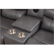 Donivi LED Faux Leather Reclining Sectional in Gray