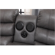 Donivi LED Faux Leather Reclining Sectional in Gray