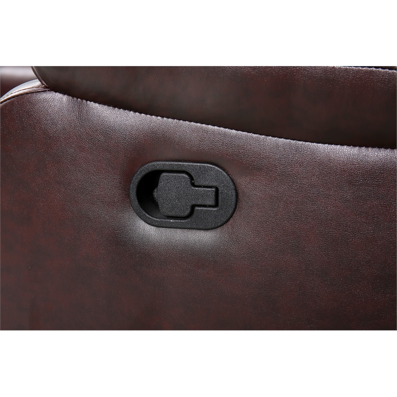 Donivi LED Faux Leather Reclining Sectional in Brown
