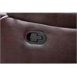 Donivi LED Faux Leather Reclining Sectional in Brown