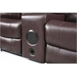 Donivi LED Faux Leather Reclining Sectional in Brown