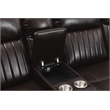 Paleremo Faux Leather Sectional with LED USB Speaker Wireless Charger in Black