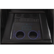Paleremo Faux Leather Sectional with LED USB Speaker Wireless Charger in Black