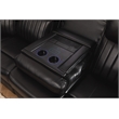 Paleremo Faux Leather Sectional with LED USB Speaker Wireless Charger in Black