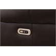 Paleremo Faux Leather Sectional with LED USB Speaker Wireless Charger in Brown