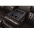 Paleremo Faux Leather Sectional with LED USB Speaker Wireless Charger in Brown