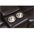 Paleremo Faux Leather Sectional with LED USB Speaker Wireless Charger in Brown