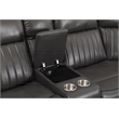 Paleremo Faux Leather Sectional with LED USB Speaker Wireless Charger in Gray