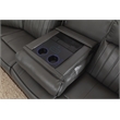 Paleremo Faux Leather Sectional with LED USB Speaker Wireless Charger in Gray