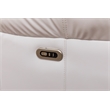 Paleremo Faux Leather Sectional with LED USB Speaker Wireless Charger in White