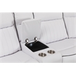 Paleremo Faux Leather Sectional with LED USB Speaker Wireless Charger in White
