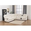 Donivi LED Faux Leather Reclining Sectional in White
