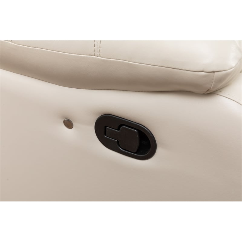 Donivi LED Faux Leather Reclining Sectional in White
