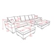 Aira Corduroy Fabric 5 - Piece Sectional in Beige