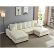 Aira Corduroy Fabric 5 - Piece Sectional in Beige