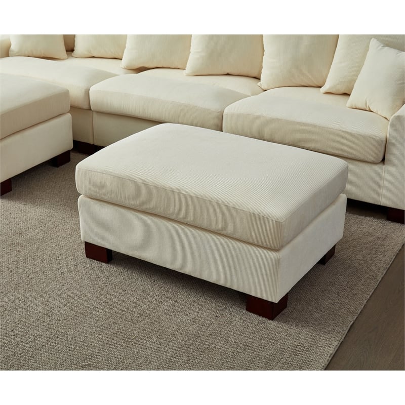 Aira Corduroy Fabric 5 - Piece Sectional in Beige
