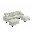 Aira Corduroy Fabric 5 - Piece Sectional in Beige
