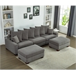 Aira Corduroy Fabric 5 - Piece Sectional in Gray