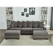 Aira Corduroy Fabric 5 - Piece Sectional in Gray