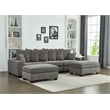 Aira Corduroy Fabric 5 - Piece Sectional in Gray