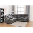 Kamiri 5 - Piece Faux Leather Reclining Sectional in Gray