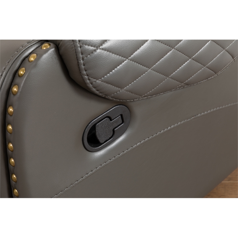 Kamiri 5 - Piece Faux Leather Reclining Sectional in Gray