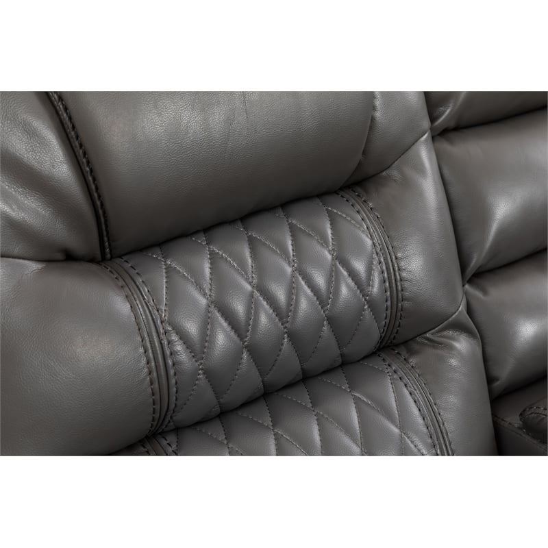 Kamiri 5 - Piece Faux Leather Reclining Sectional in Gray