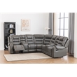 Kamiri 5 - Piece Faux Leather Reclining Sectional in Gray