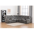 Kamiri 5 - Piece Faux Leather Reclining Sectional in Gray