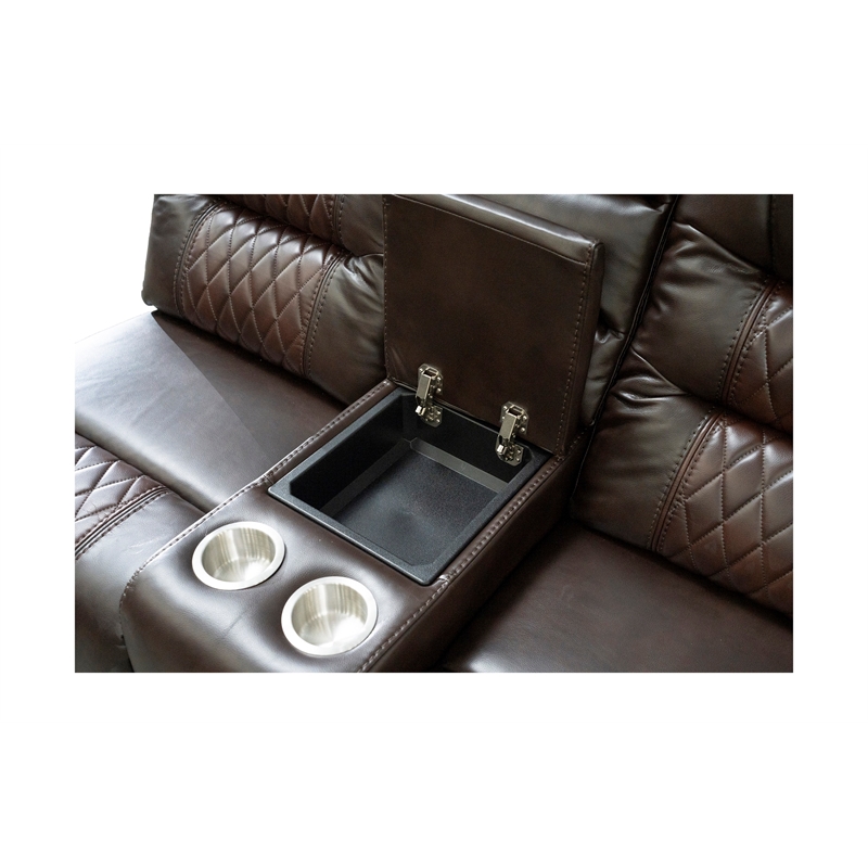 Kamiri 5 - Piece Faux Leather Reclining Sectional in Brown