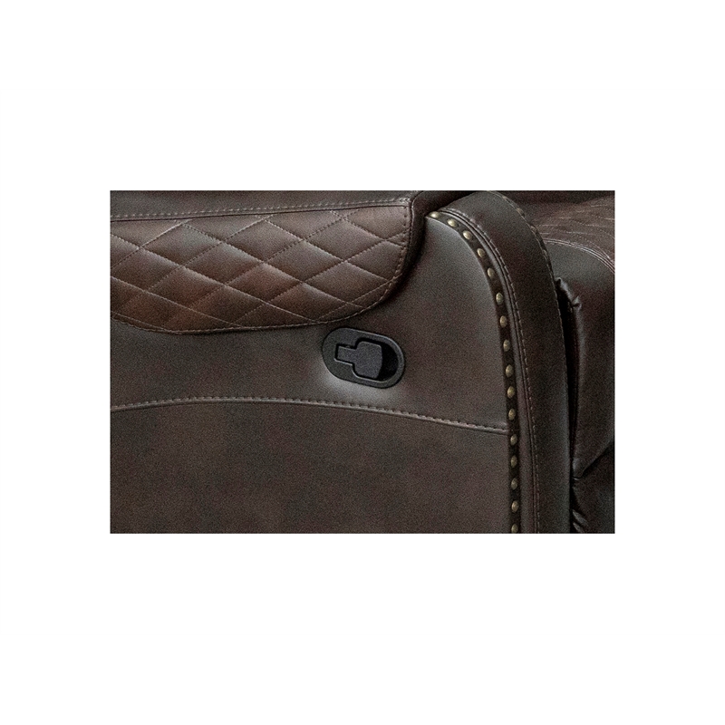 Kamiri 5 - Piece Faux Leather Reclining Sectional in Brown