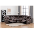 Ilia Two Tone Faux Leather Power Reclining Sectional with Console  & Cup Holder