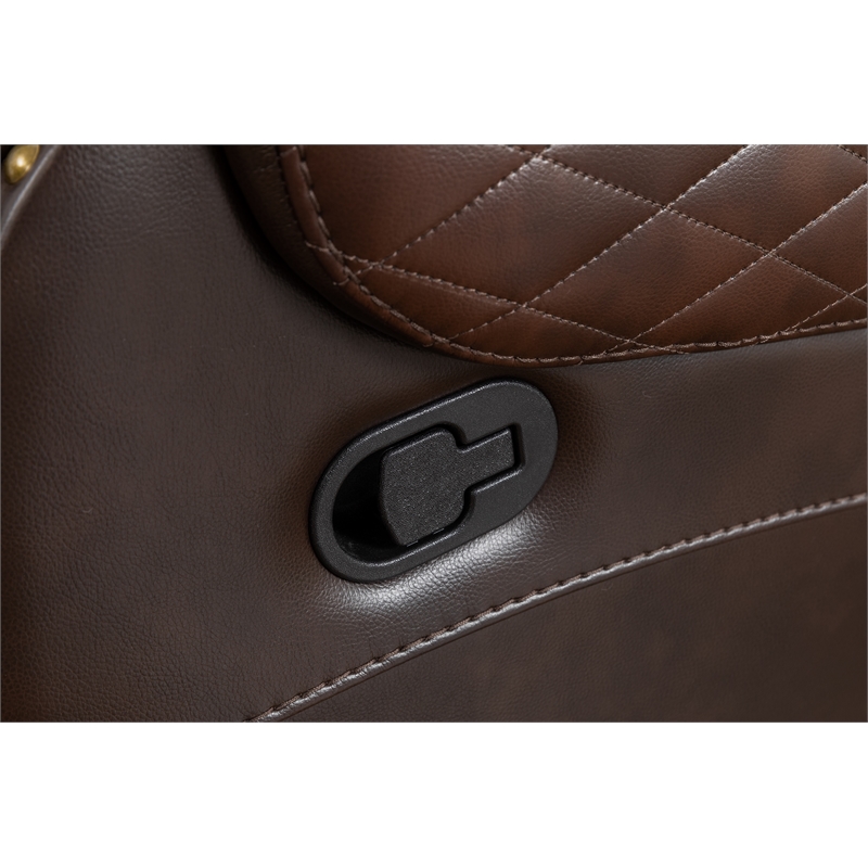 Ilia Two Tone Faux Leather Power Reclining Sectional with Console  & Cup Holder