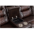 Ilia Two Tone Faux Leather Power Reclining Sectional with Console  & Cup Holder