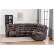Ilia Two Tone Faux Leather Power Reclining Sectional with Console  & Cup Holder