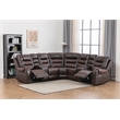 Ilia Two Tone Faux Leather Power Reclining Sectional with Console  & Cup Holder