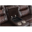 Ilia Two Tone Faux Leather Power Reclining Sectional with Console  & Cup Holder