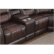 Ilia Two Tone Faux Leather Power Reclining Sectional with Console  & Cup Holder