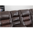 Ilia Two Tone Faux Leather Power Reclining Sectional with Console  & Cup Holder