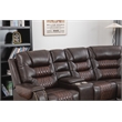 Ilia Two Tone Faux Leather Power Reclining Sectional with Console  & Cup Holder