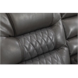 Ilia Two Tone Faux Leather Power Reclining Sectional with Console  & Cup Holder