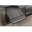 Ilia Two Tone Faux Leather Power Reclining Sectional with Console  & Cup Holder