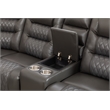 Ilia Two Tone Faux Leather Power Reclining Sectional with Console  & Cup Holder